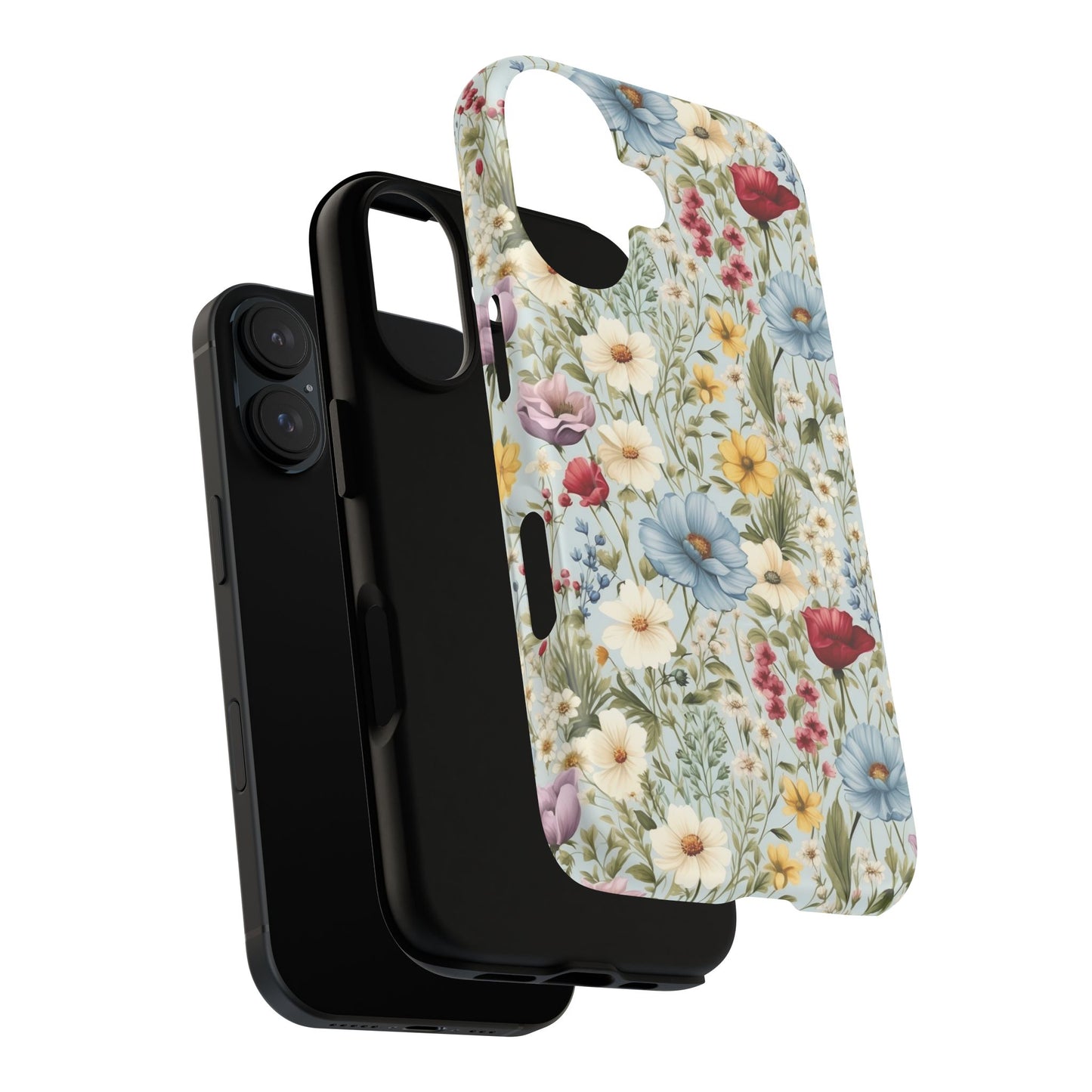 Meadow Whispers Tough iPhone Magnetic Case, Durable iPhone Protection, MagSafe Compatibility Phone Gift for Her, Spring Vibes, Modern Floral Design, Unique Gift Idea