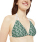 Grey Tropical Bliss Strappy Triangle Bikini Top (AOP)- (PY)