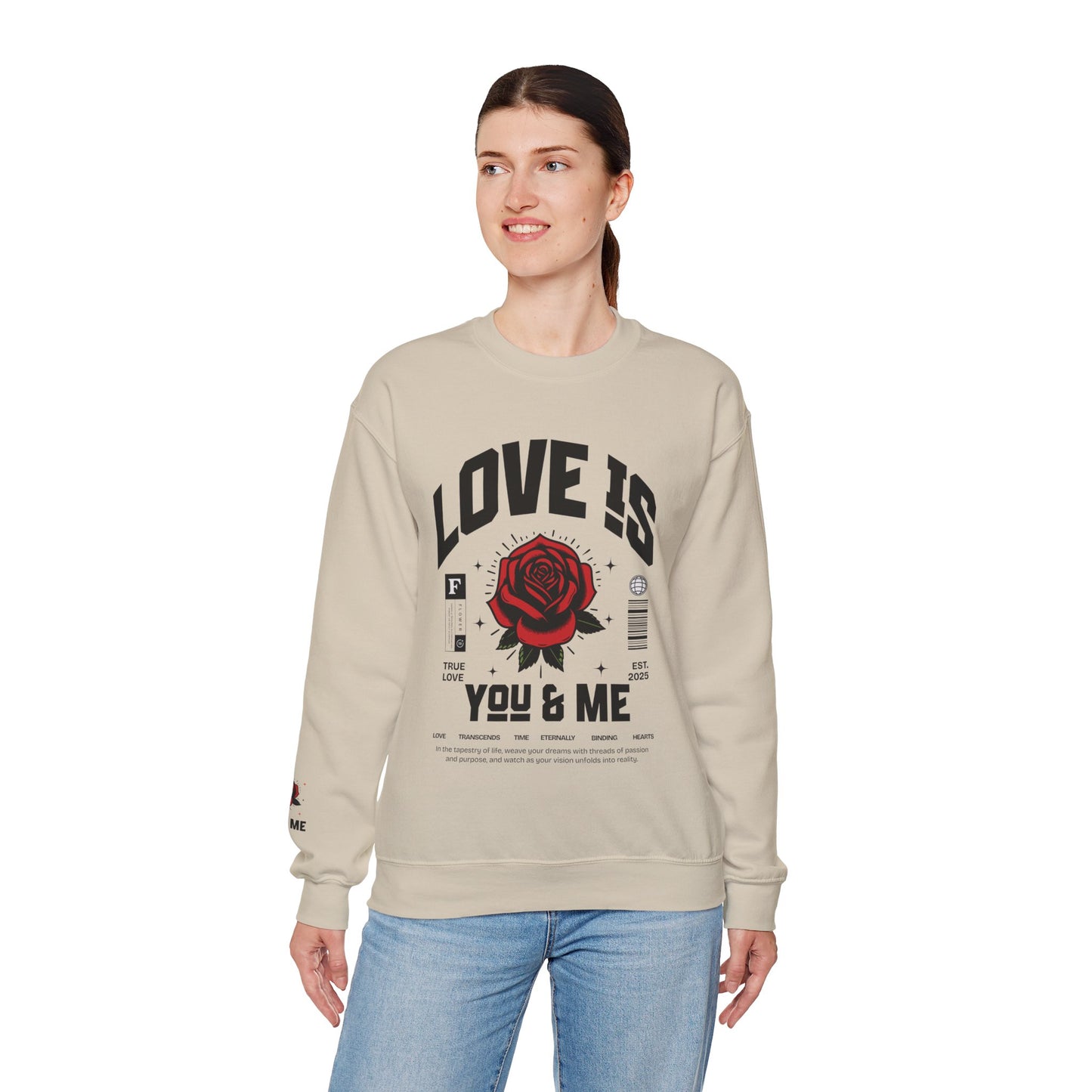 You and Me Unisex Heavy Gildan Blend™ Crewneck Sweatshirt.