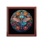 Dragonfly Stained Glass Jewelry Box — Floral Keepsake Trinket Box