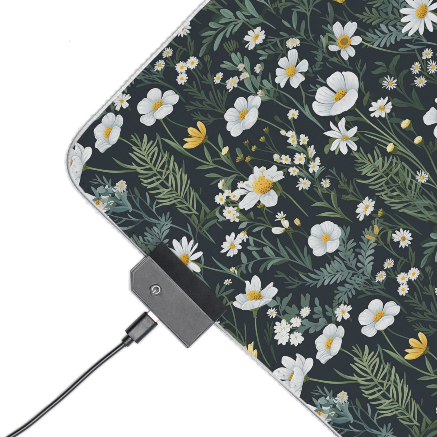 Daisy Delight Floral LED Gaming Mouse Pad – Custom Designed RGB Computer Accessory.