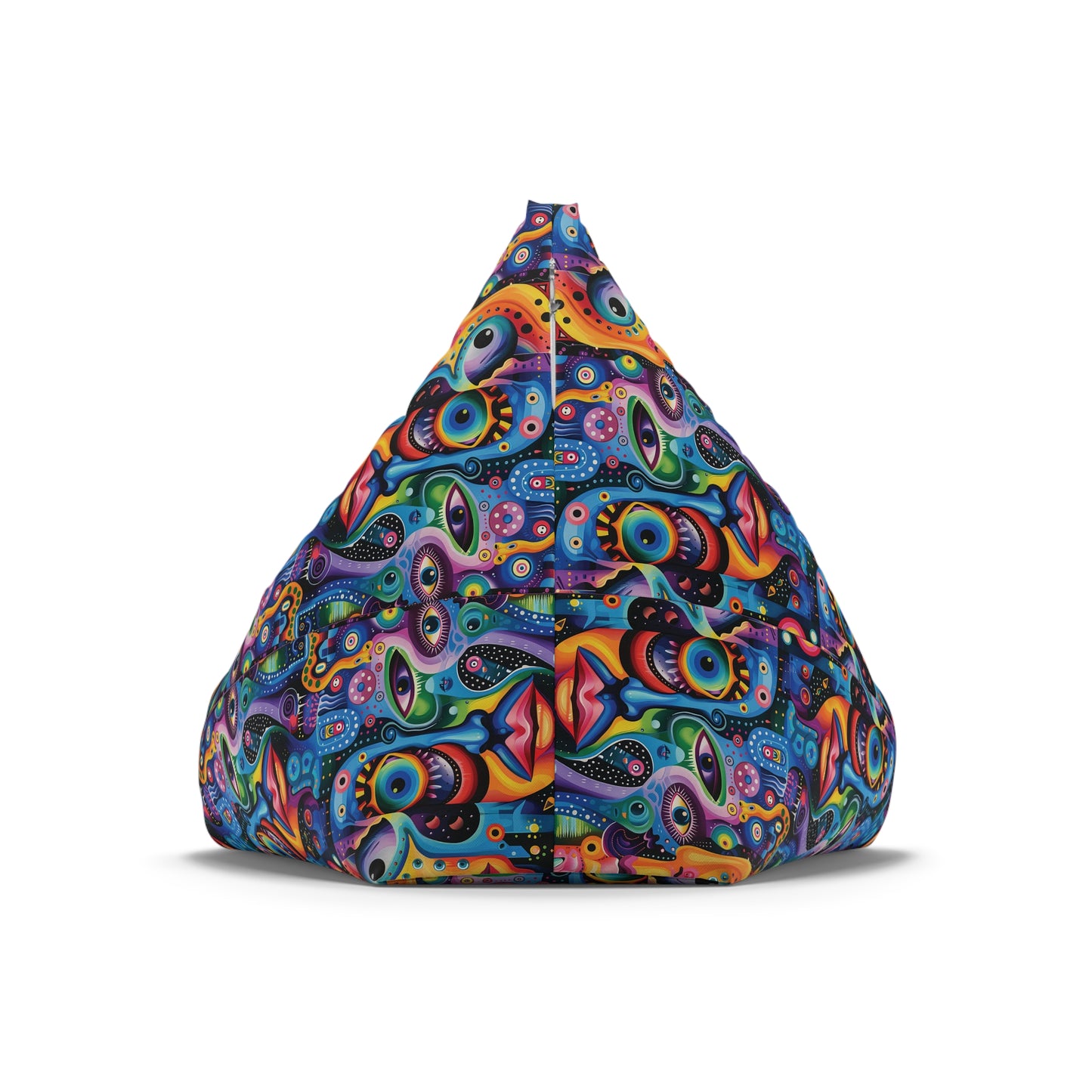 Psychedelic Visions Vibrant Artistic Bean Bag Chair Cover - Colorful Abstract Design for Cozy Spaces