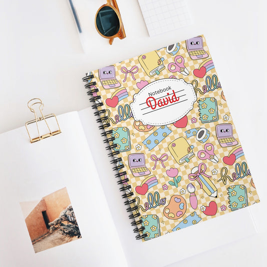 Personalized Doodle Daydream Composition Book Inspired Playful ABC Spiral Notebook - Perfect for School, Journaling, Kids, Teachers, Back to School Gifts