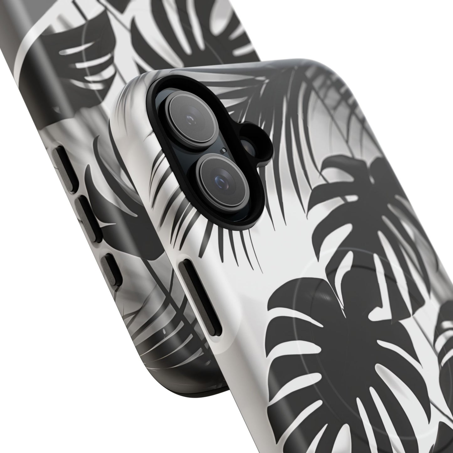 Personalized Monochrome Monstera Tropical Phone Case - Tough Magnetic MagSafe® Cases, Gifts for Nature Lovers, Stylish Phone Accessories, Gifts for Her.