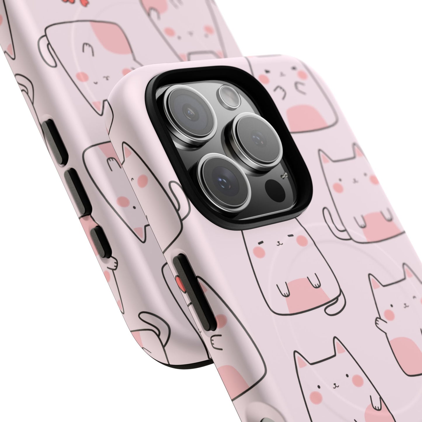 Cute Cat Magnetic iPhone Case, Tough iPhone Cover, Cat Lover Gift, Kawaii Style Case, Pet-Themed Gift