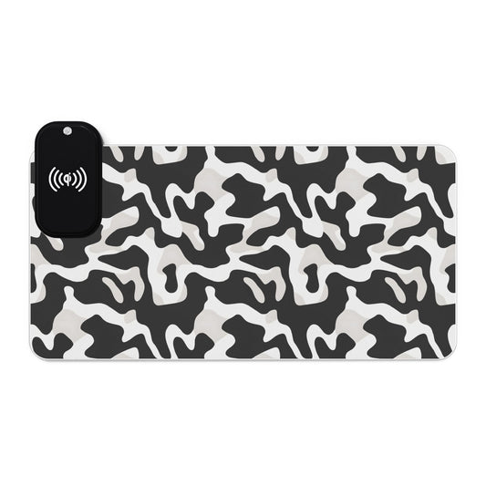 Urban Camo LED Gaming Mouse Pad, Wireless Charging