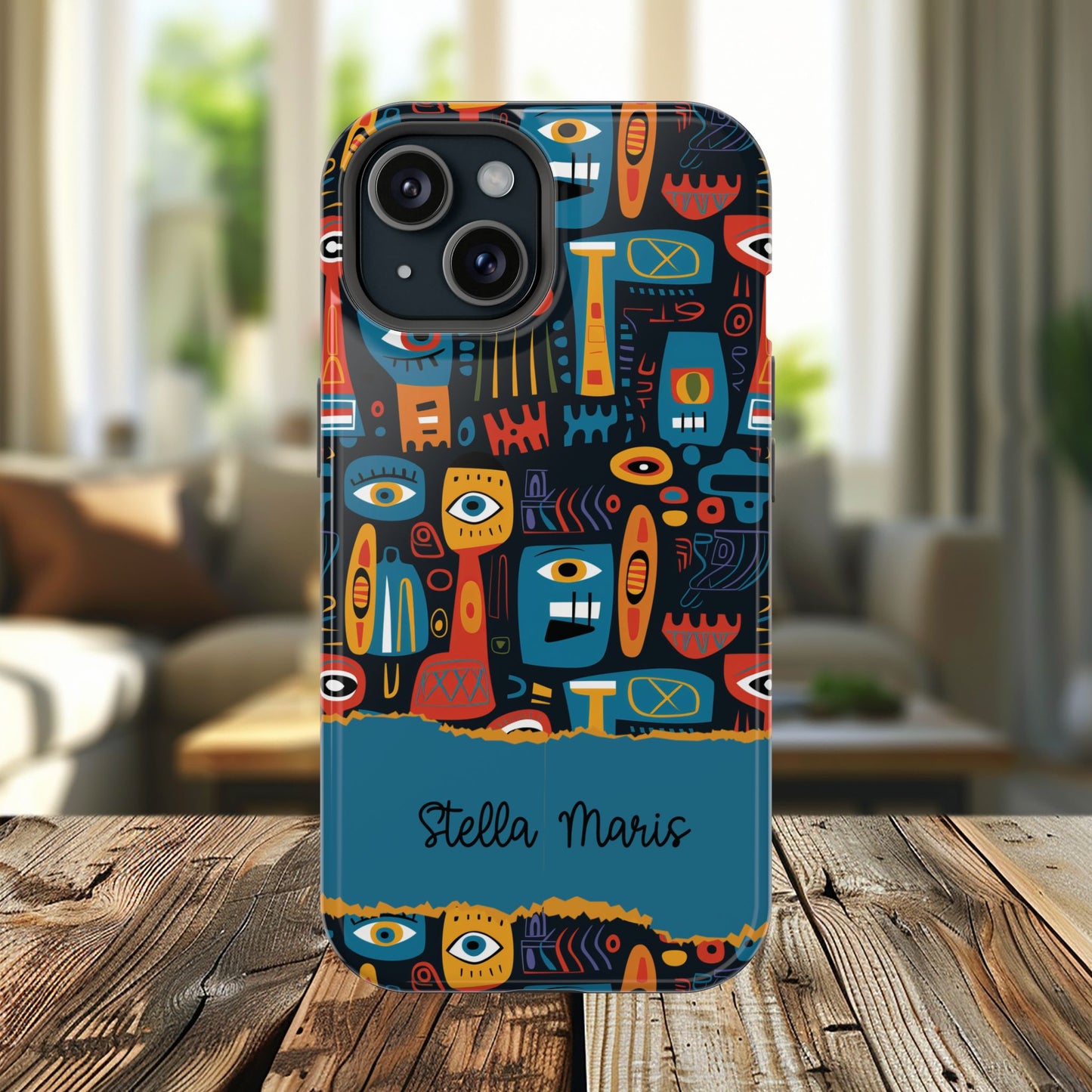 Personalized Colorful Abstract Faces Clear Impact-Resistant Case