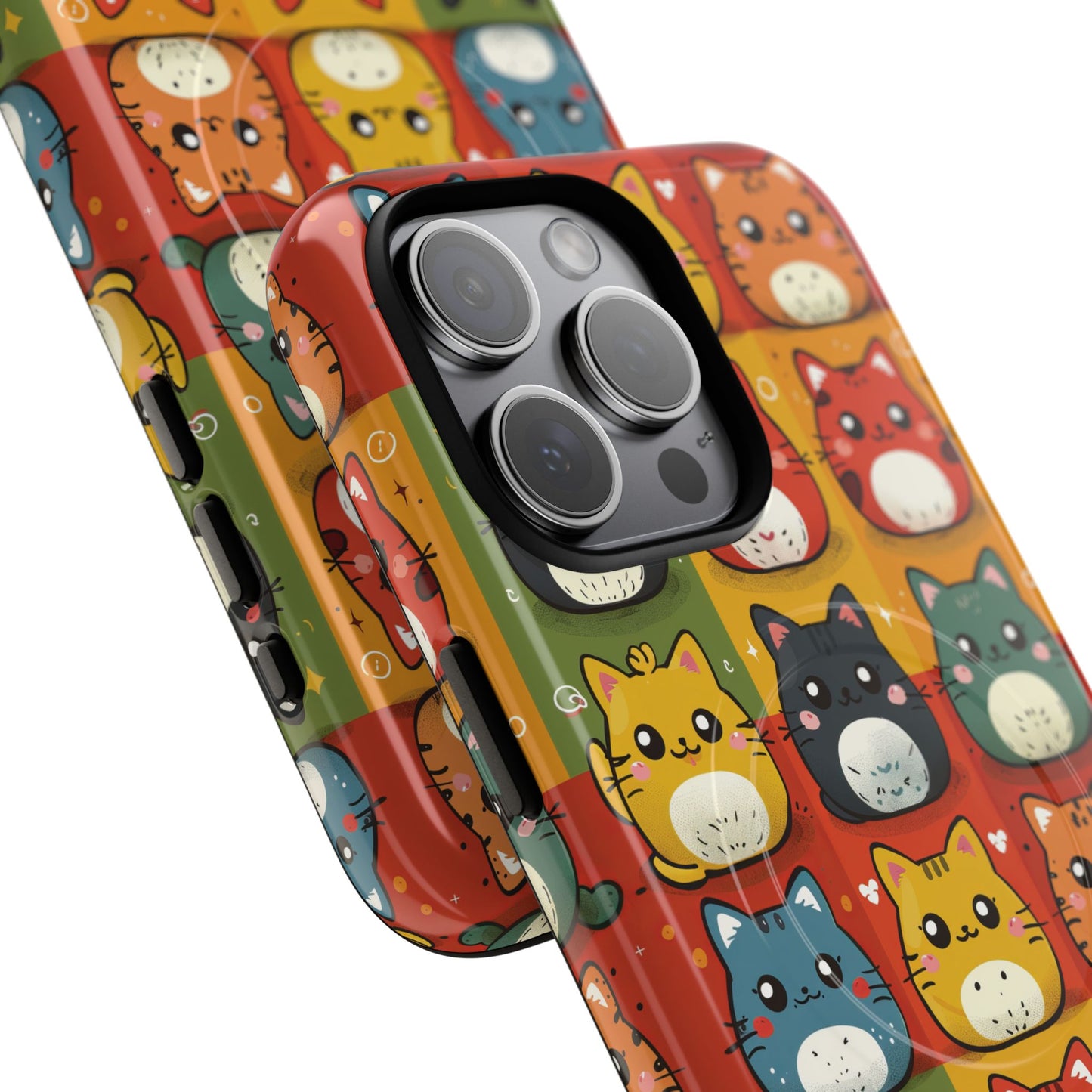 Cute Kawaii Cat iPhone Case, Tough Magnetic iPhone Case, Animal Lover Gift, Kawaii iPhone Cover, Fun Cat Design