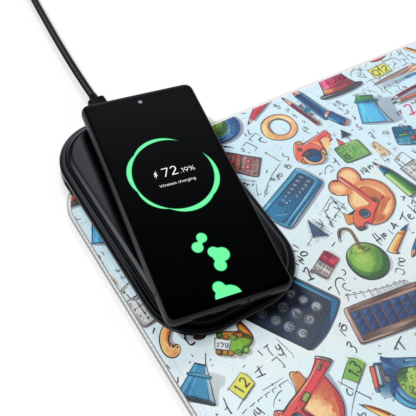 Academic Adventures Bloom LED Gaming Mouse Pad, Wireless Charging