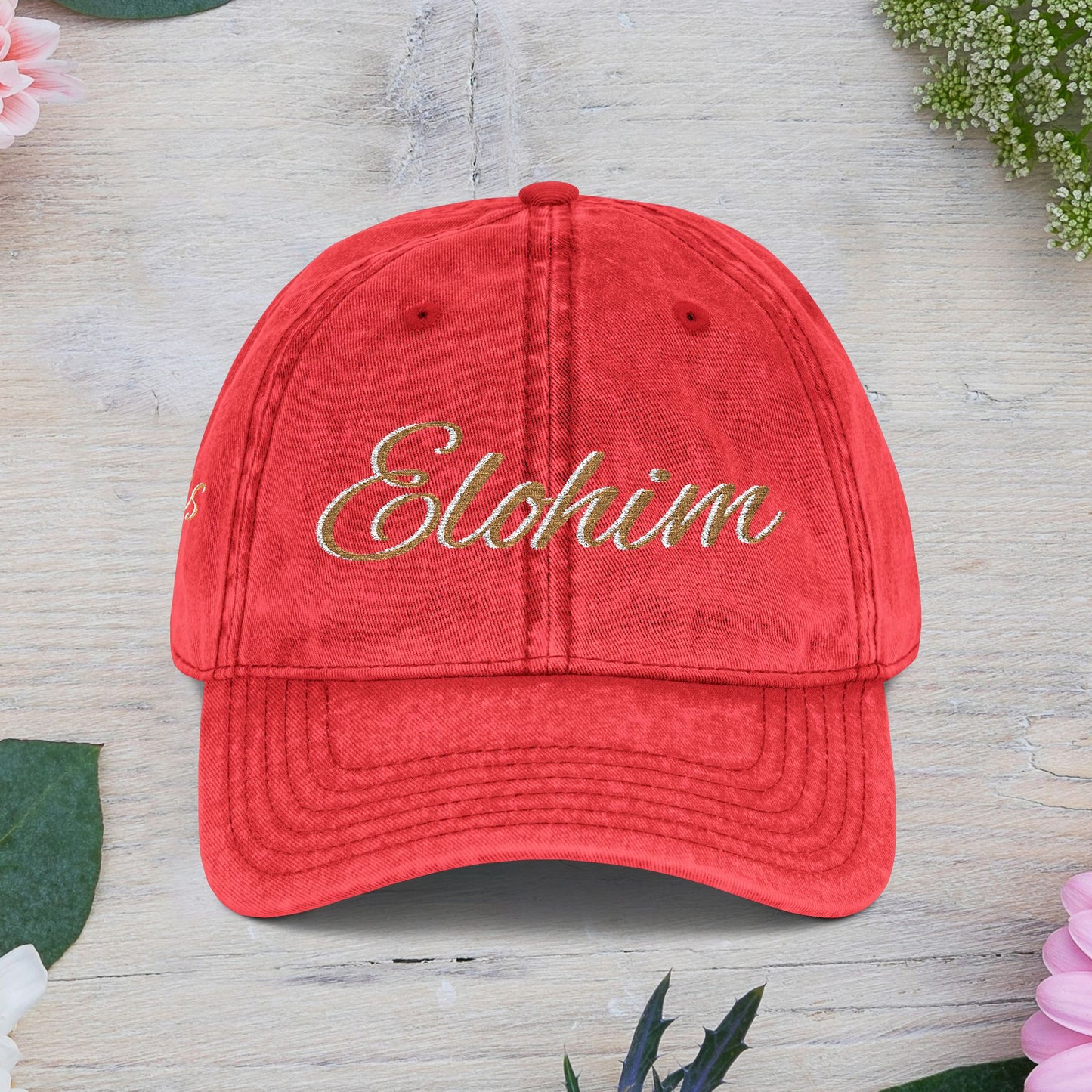 Vintage Embroidered Dad Cap with 'ELOHIM GENESIS 1:1' - Stylish Casual Hat, Gift for Him/Her, Summer Accessory, Trendy Streetwear, Spiritual Fashion