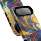 Mosaic Peacock Feathers Magnetic Phone Case, Tough Phone Shell, Vibrant Art Case, Gift for Her, Unique Phone Accessory, Wildlife Lover's Gift, Stained Glass Case.