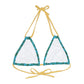 Turquoise Tropical Bliss Strappy Triangle Bikini Top (AOP)- (PY)