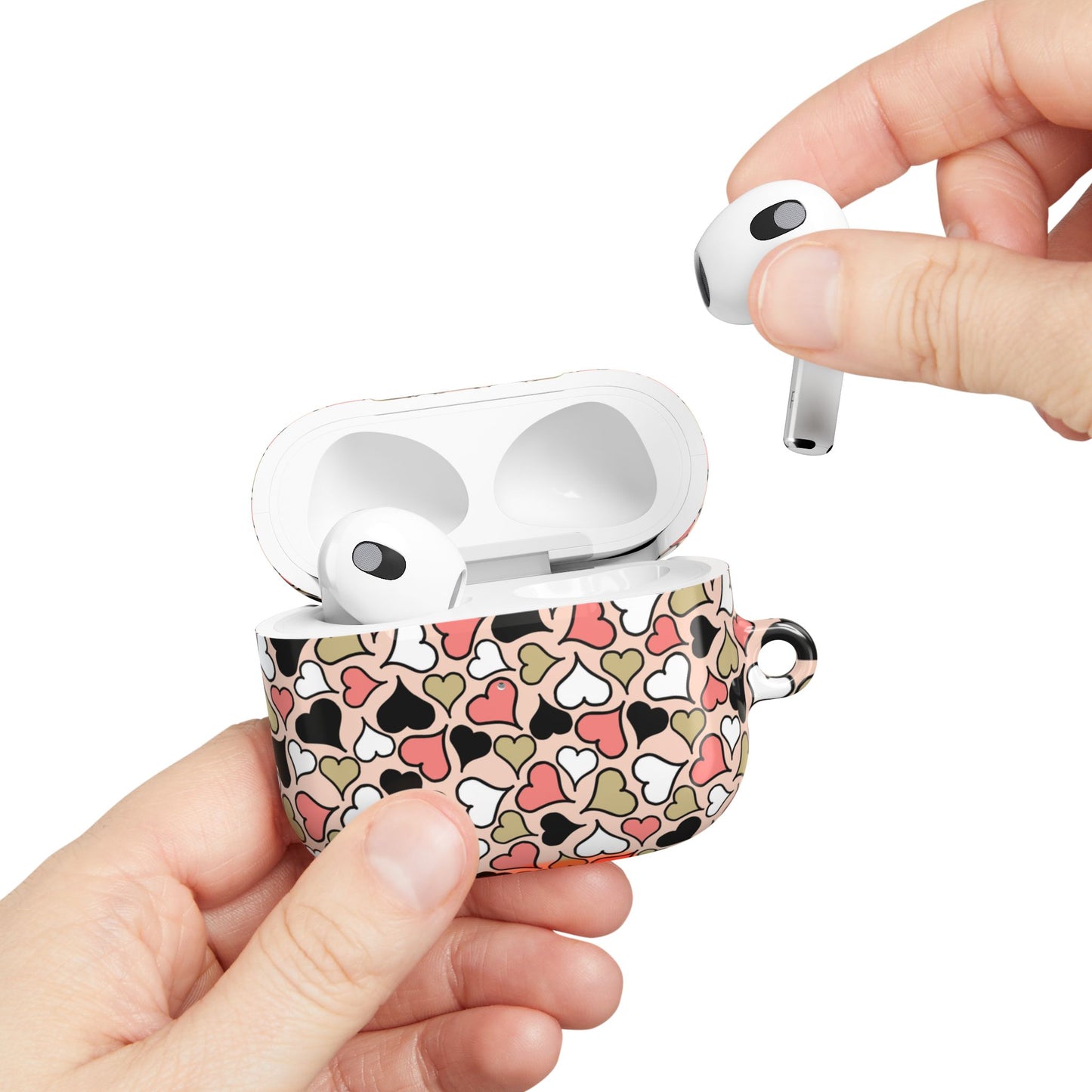 Love Hearts AirPod Cases - Cute Heart Pattern Earbud Holder.