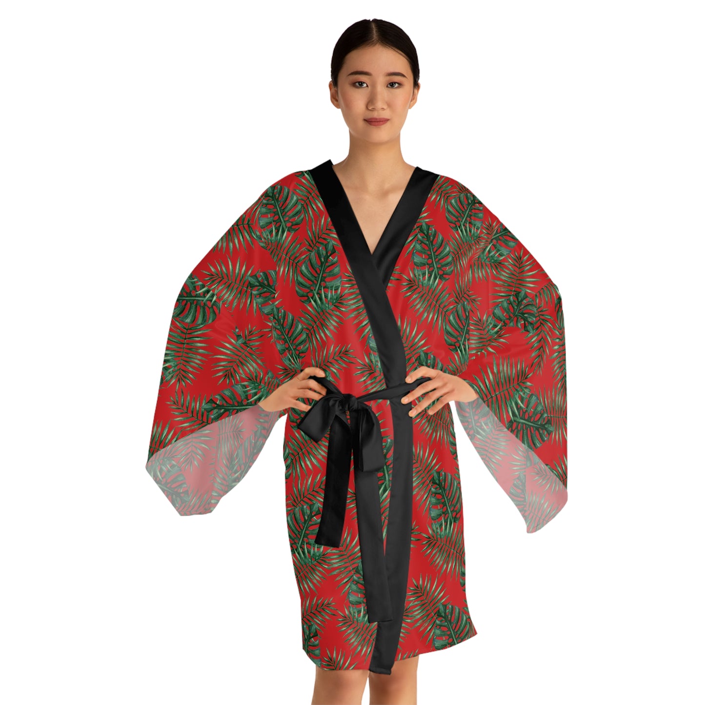 Red Tropical Bliss Serenity Kimono Robe (AOP)