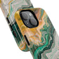 Magnetic iPhone Cases with Green Marble Design, Tough Magnetic Cases, iPhone Accessories, Gift for Her, Trendy iPhone Cover
