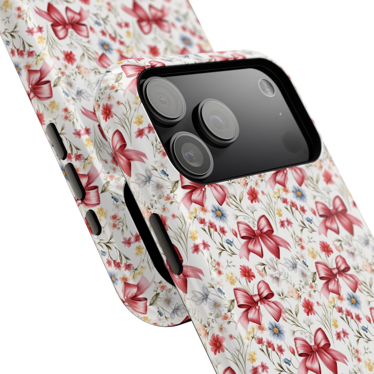 Personalized Rosette Coquette Floral Bow iPhone and Samsung Impact-Resistant Case — Custom Name Case