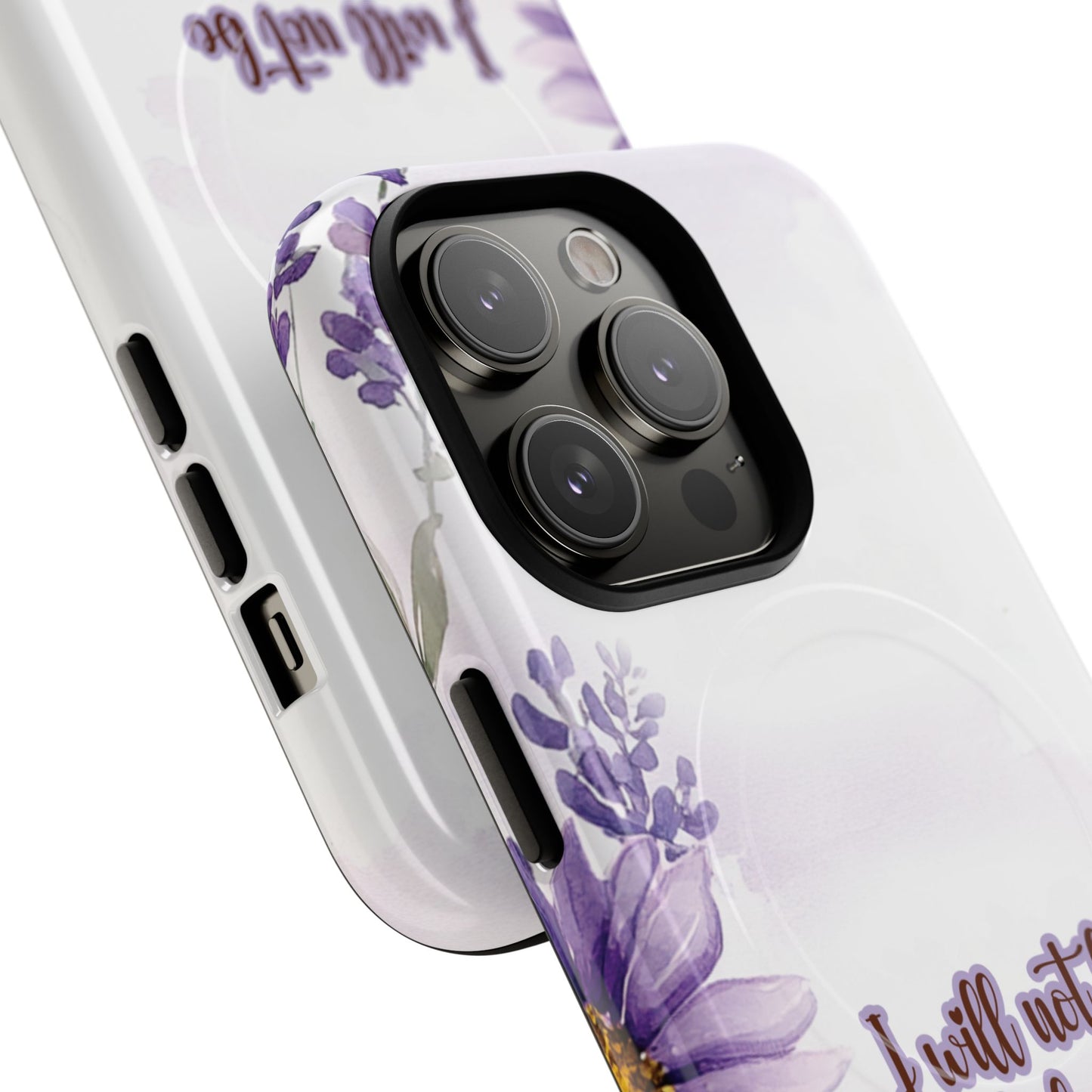 Floral Inspirational Tough iPhone Magnetic Case, Psalm 16:8 Gift, Faith Gift, MagSafe® iPhone® Tough Case, iPhone 14, iPhone 15, iPhone 16, Pro, Pro Max, Plus