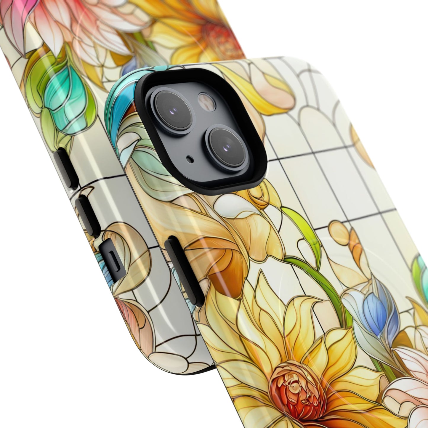 Floral Stained Glass Reverie Tough iPhone Magnetic Case, iPhone Cover, Protective Case, Flower Design, Gift for Her, Nature Lover