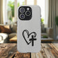 Tough Magnetic Phone Case with Heart & Cross Design, Durable Phone Cover, Unique Gift for Her, Stylish Accessory, Everyday Use