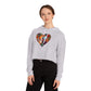 Patchwork Hearts Women’s Cropped Hooded Sweatshirt