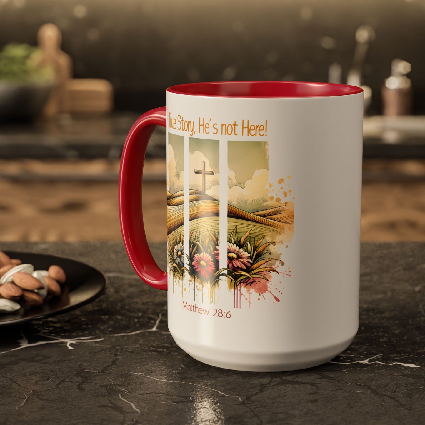 Inspirational Colorful Mug - True Story, He's Not Here! - Perfect for Gifting & Everyday Use