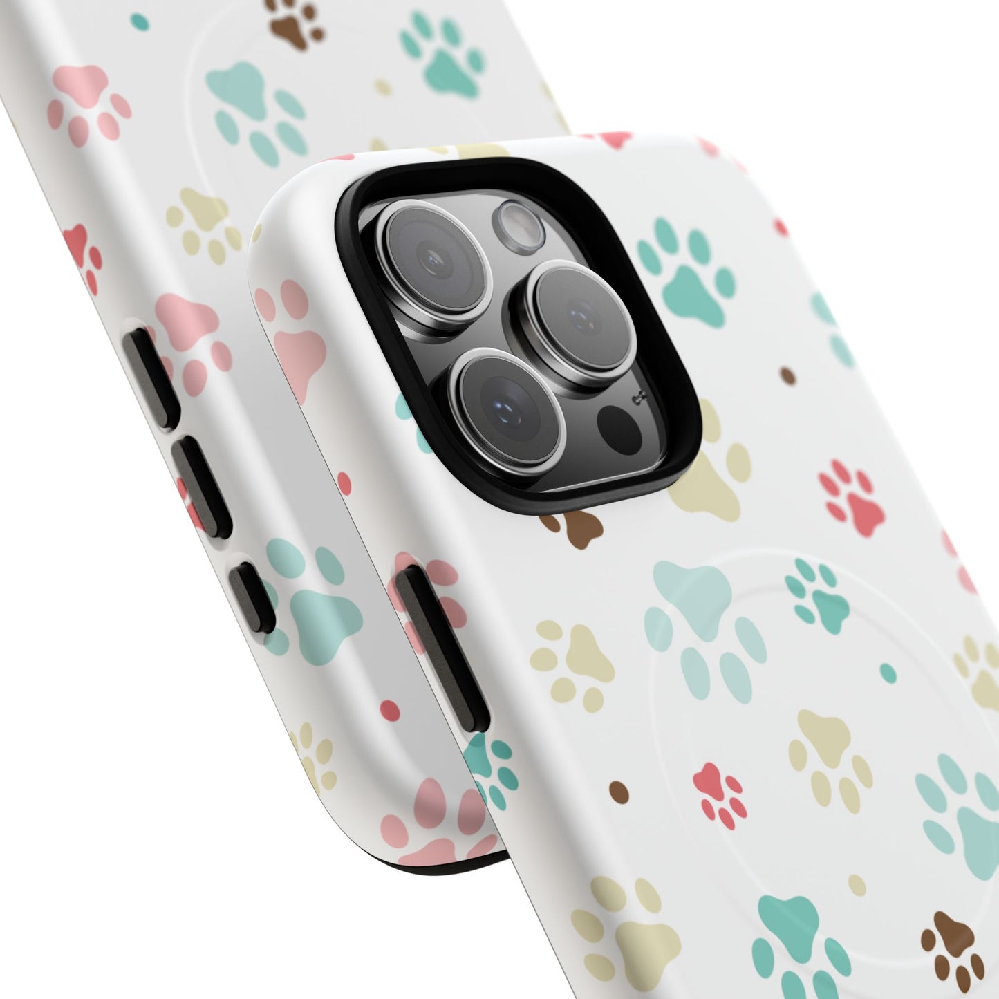 Pet Lover Magnetic iPhone Case - Cute Paw Print Design, Tough Magnetic Cases for Dog and Cat Owners, Gift for Animal Lovers