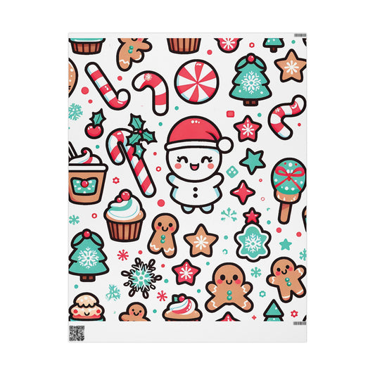 Wrapping Papers - Ginger Bread Holiday Collection - Matte or Glossy Finish - 90gsm Paper