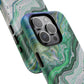 Marbled Tough iPhone Case, Magnetic Protector, Stylish Tech Accessory, Durable iPhone Cover, Unique Gift Idea