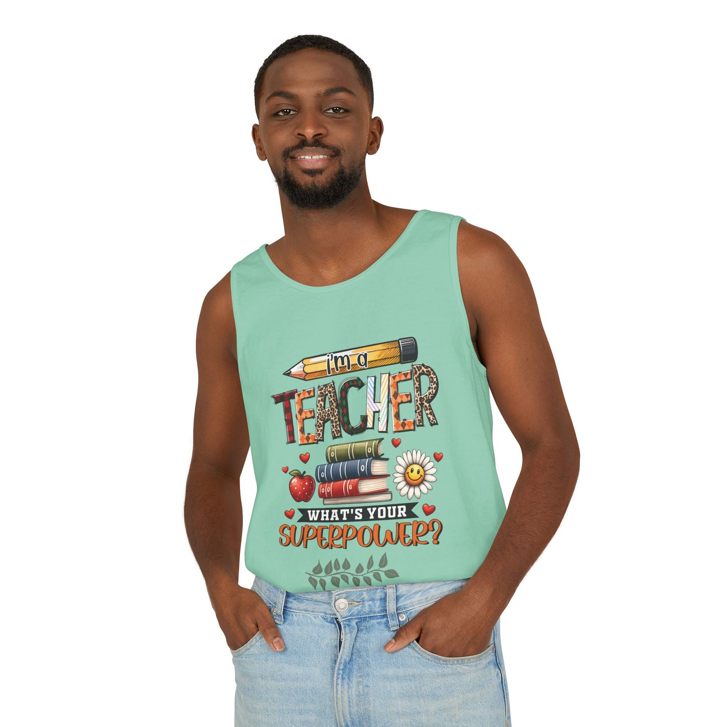 Teachers are Heros Unisex Garment-Dyed Tank Top