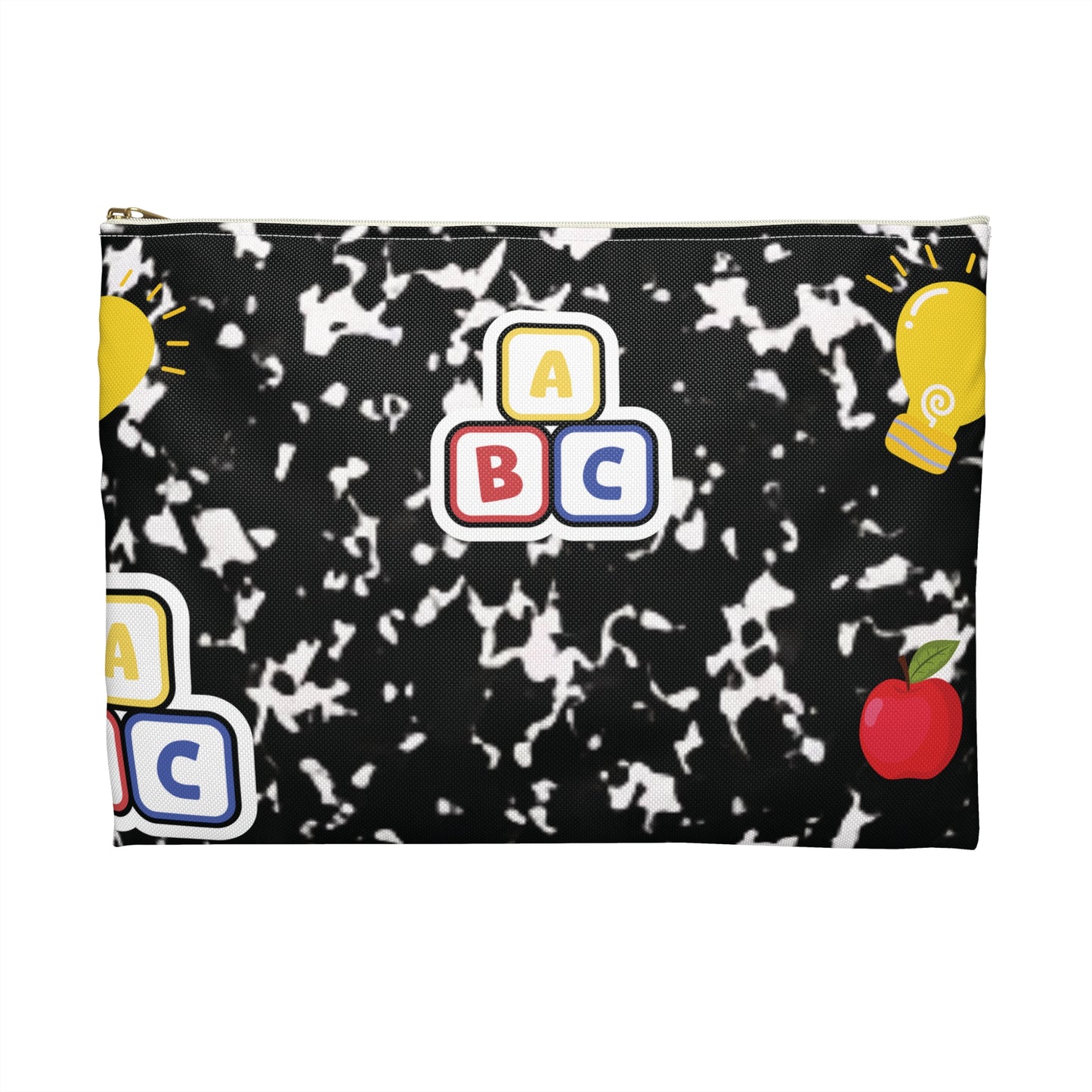 Personalized Black Composition Book Inspired Accessory Pouch, Kids School Supplies, Classroom Organizer, Teacher Gift, Fun Stationery Case, Back to School