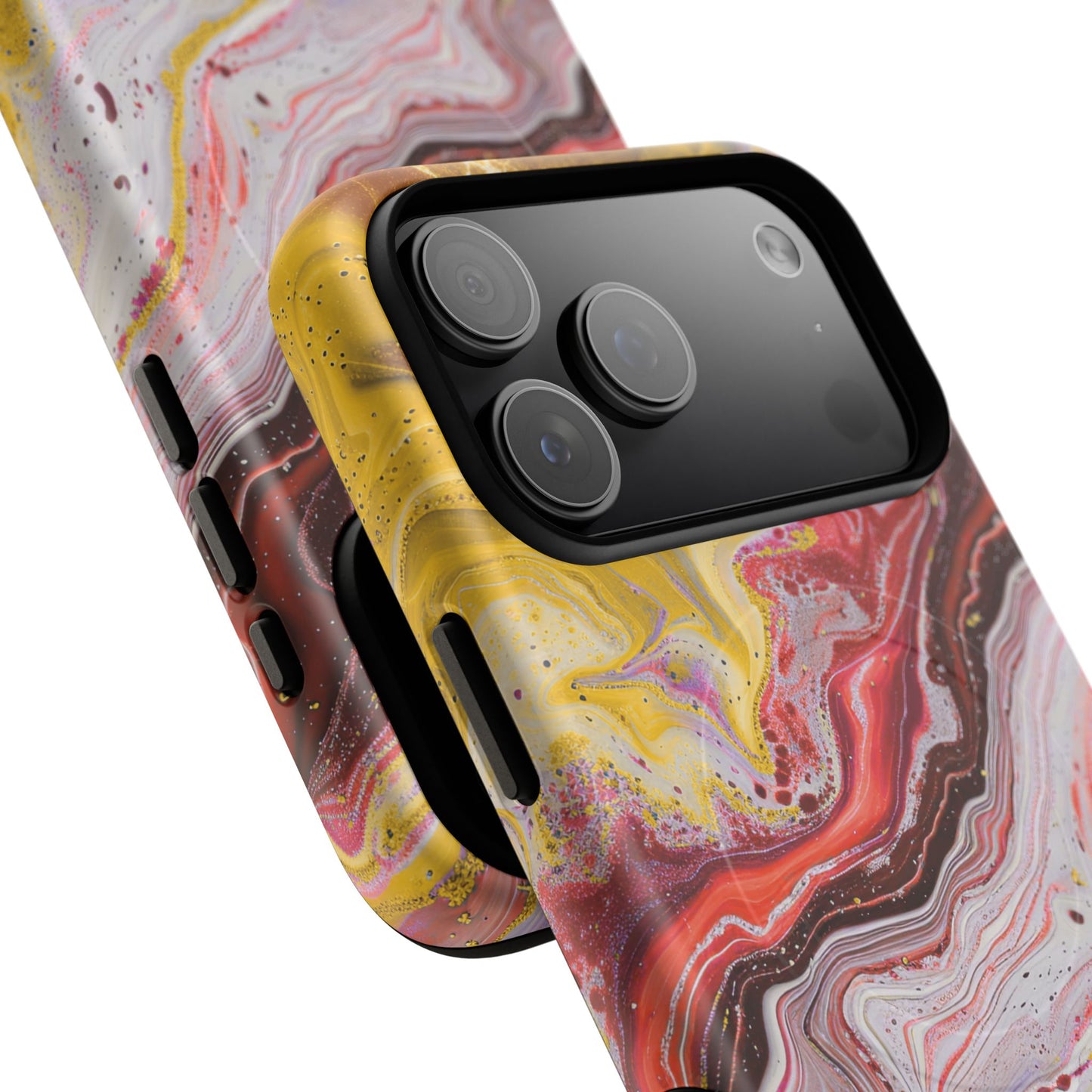 Colorful Red Marble iPhone Case, Tough Magnetic Cases, Stylish iPhone Protection, Unique Gift for iPhone Lovers, iPhone Accessories