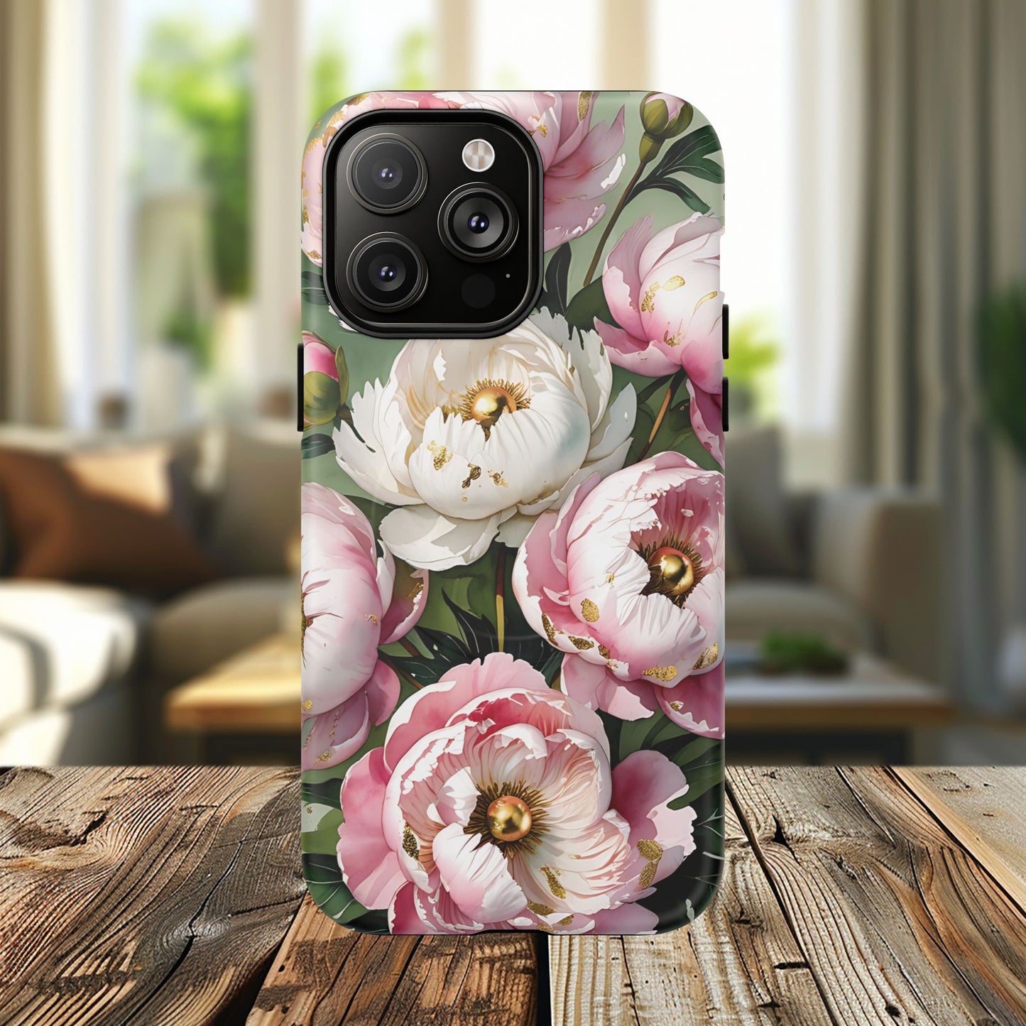 Floral Peonies Tough Magnetic Phone Cases, Durable Floral Phone Cover, Chic Flower Case, Stylish Phone Protector, Gift for Her