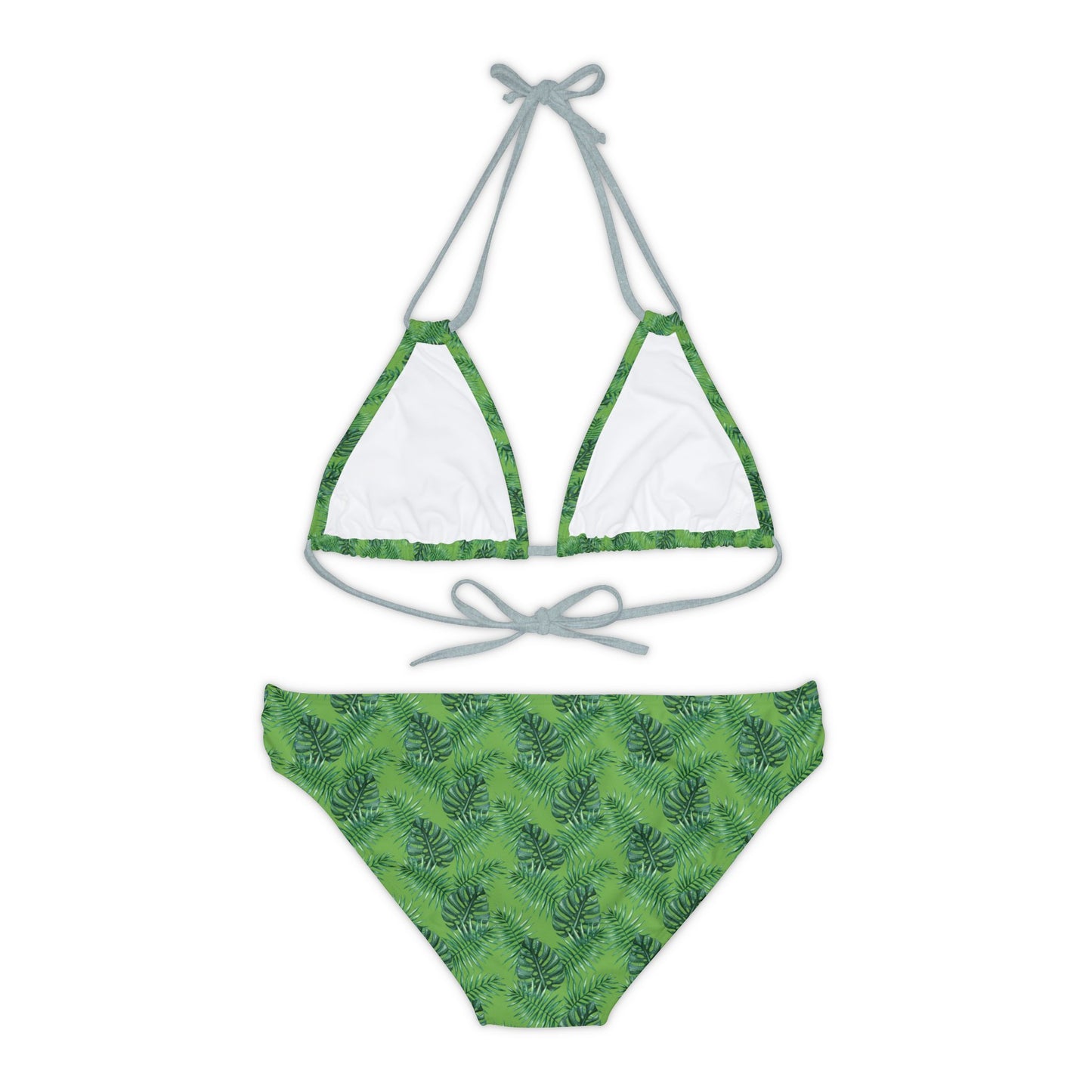 Green Tropical Bliss Strappy Bikini Set (AOP)