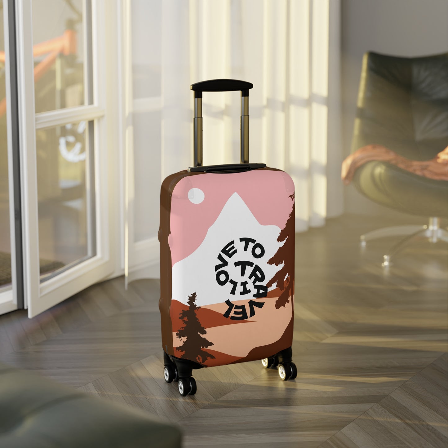 Fun Luggage Cover - "I Love to Travel" - Stylish Travel Accessory