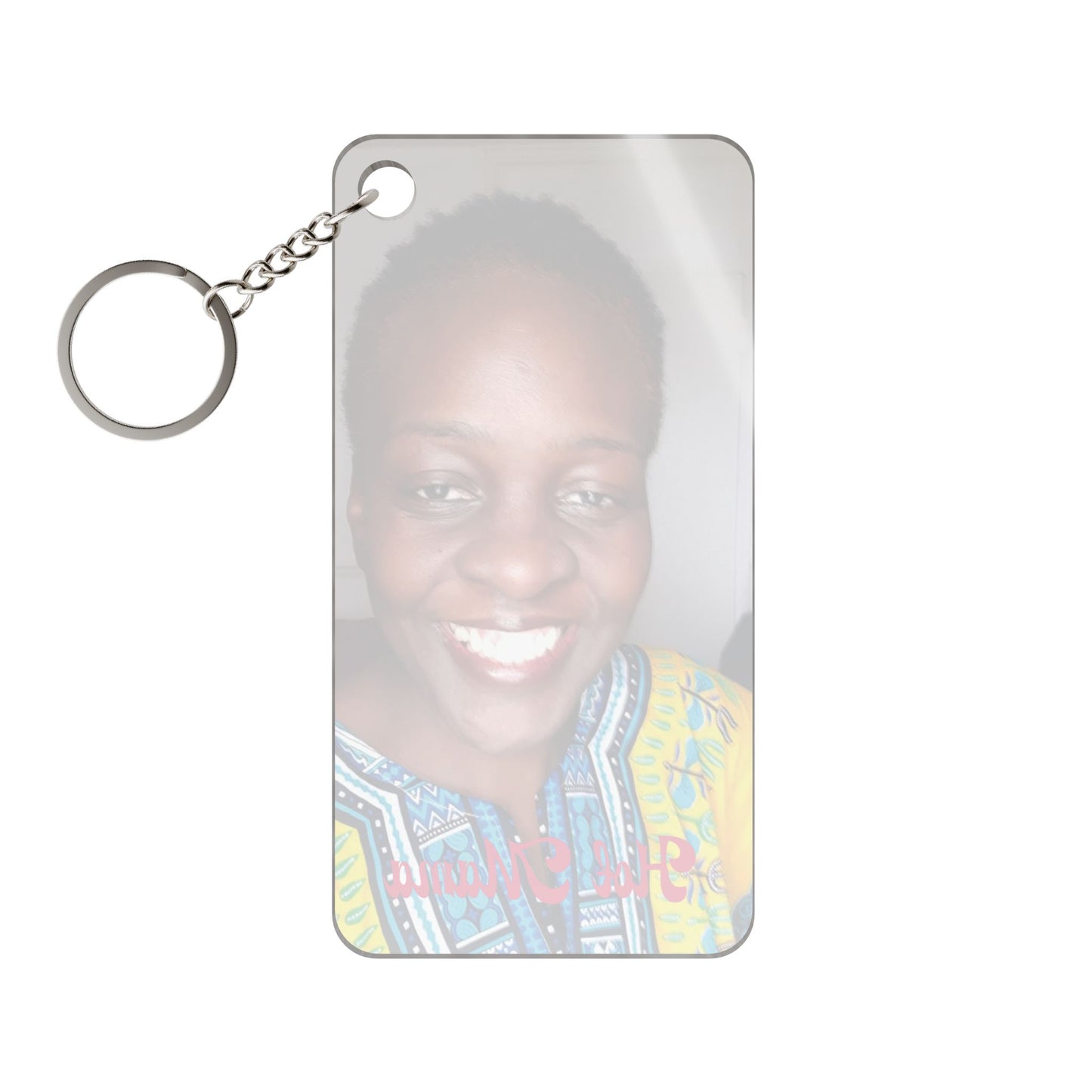 Personalized Photo Keychain Charm – Custom Rectangular Keyring.