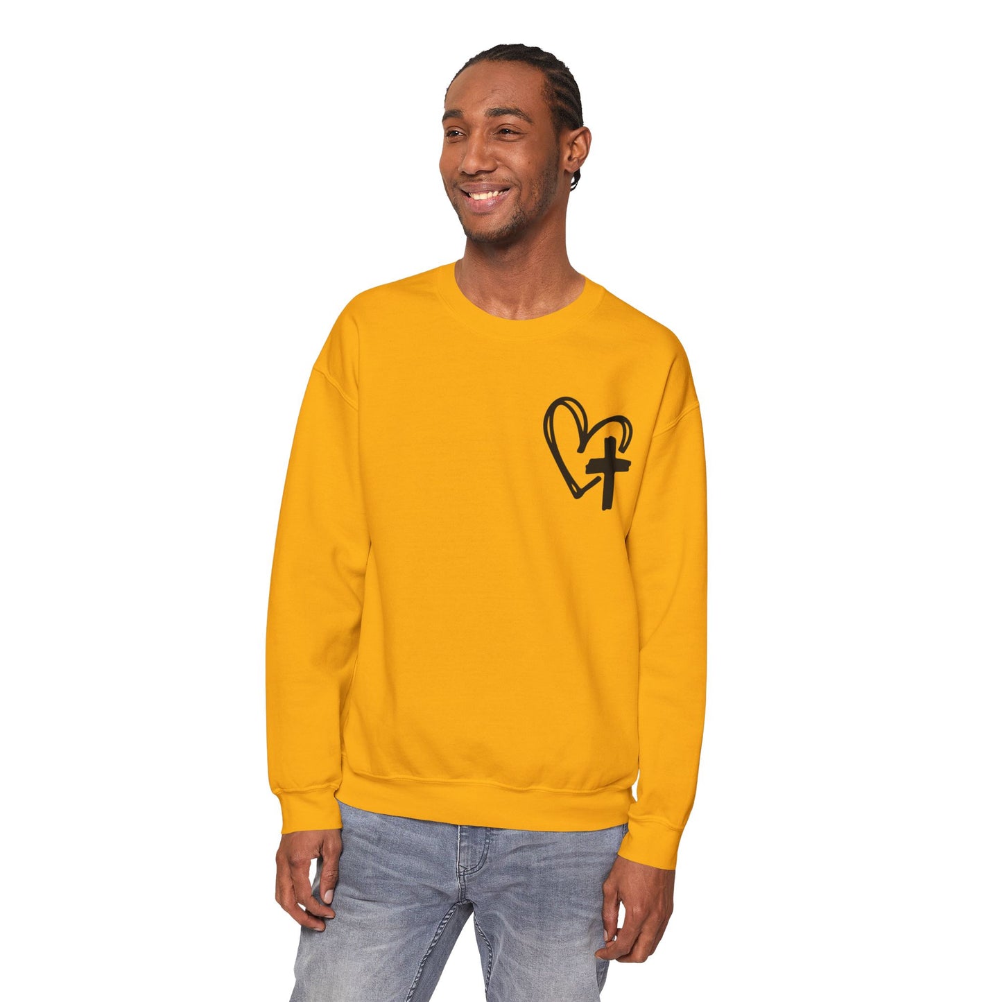 Faith and Floral Cross Unisex Heavy Blend Crewneck