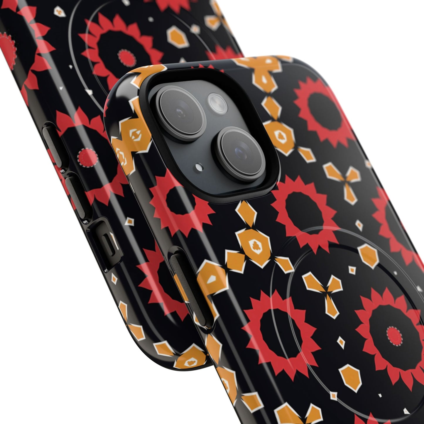 Midnight Ember Bloom Tough Magnetic iPhone Case, Bohemian Floral Design, Stylish iPhone Protection, Gift for Her, Trendy iPhone Accessories