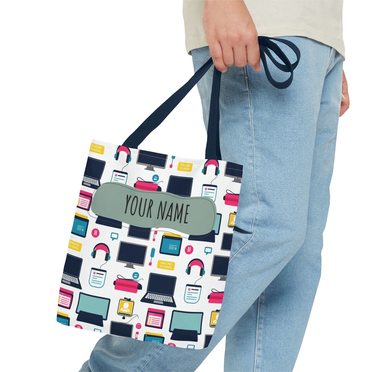 Techie Tote Bag - Stylish Personalized Tote for Students, Gift for Tech Lovers, Eco-Friendly Shopping Bag, Back to School.