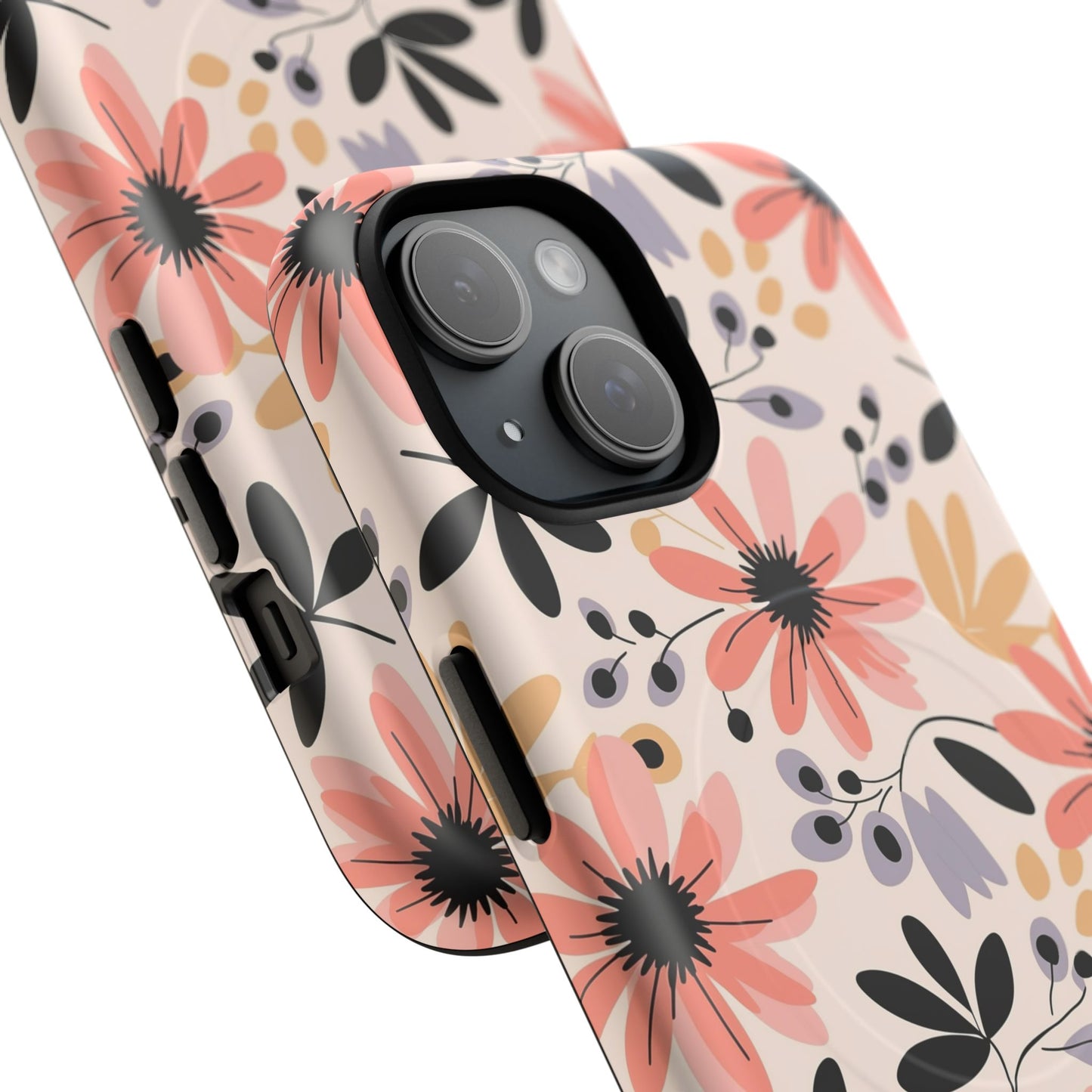Stylish Soft Petal Noir iPhone Case, Floral iPhone Accessory for Her, Tough iPhone Magnetic Cases, Trendy iPhone Cover, Gift for Friends, Summer Vibes