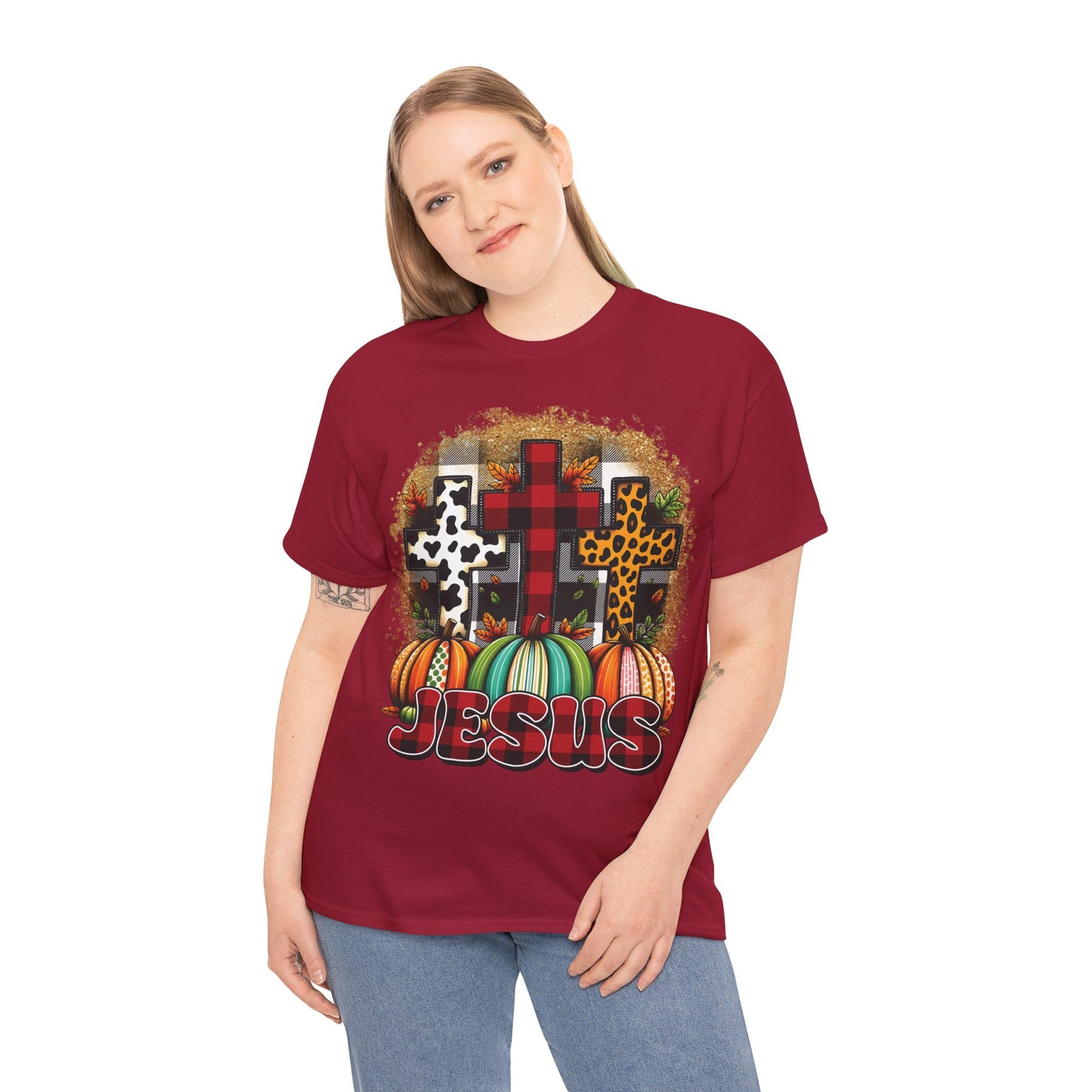 Faithful Harvest Cross Unisex Heavy Cotton Tee