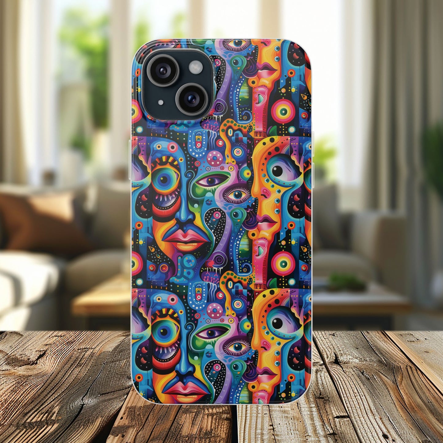 Psychedelic Visions Flexi iPhone and Samsung Case - Colorful Abstract Design.