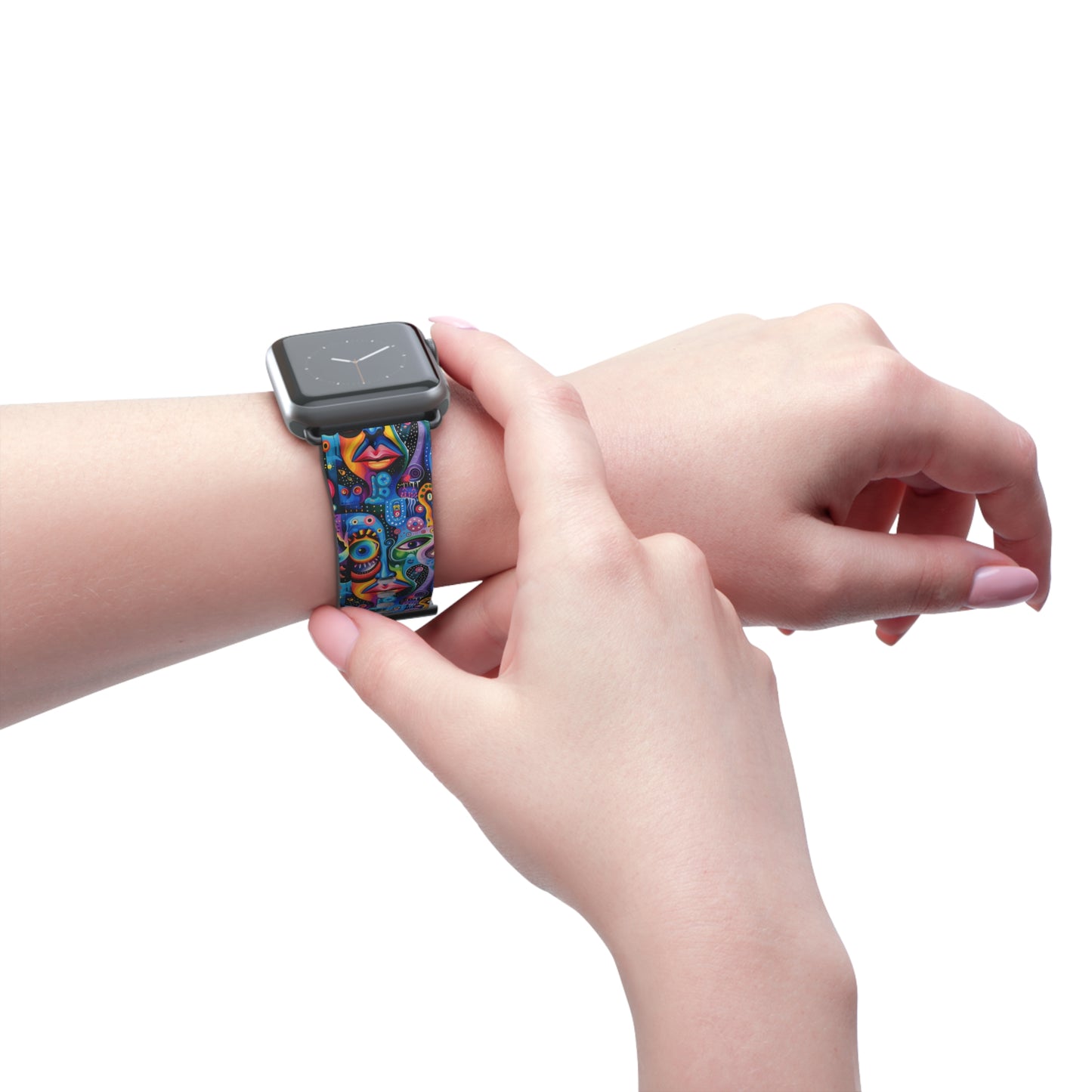 Psychedelic Visions Colorful Artistic Watch Band - Vibrant Design for Unique Style.