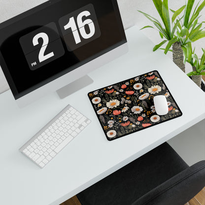 Blossom Elegance: Noir Garden Desk Mat