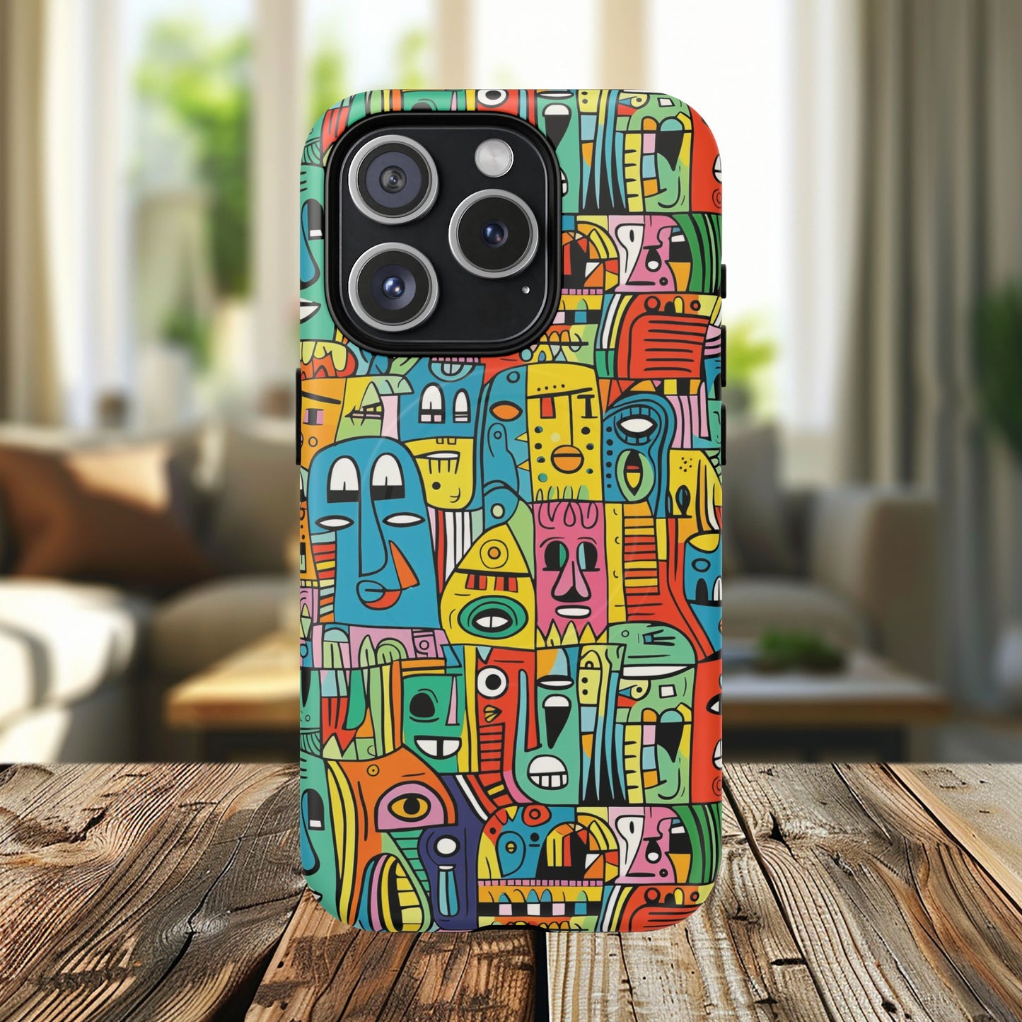 Vibrant Art Magnetic Phone Case, Colorful Protector, Unique iPhone Case, Gift for Artists, Trendy Tech Accessory