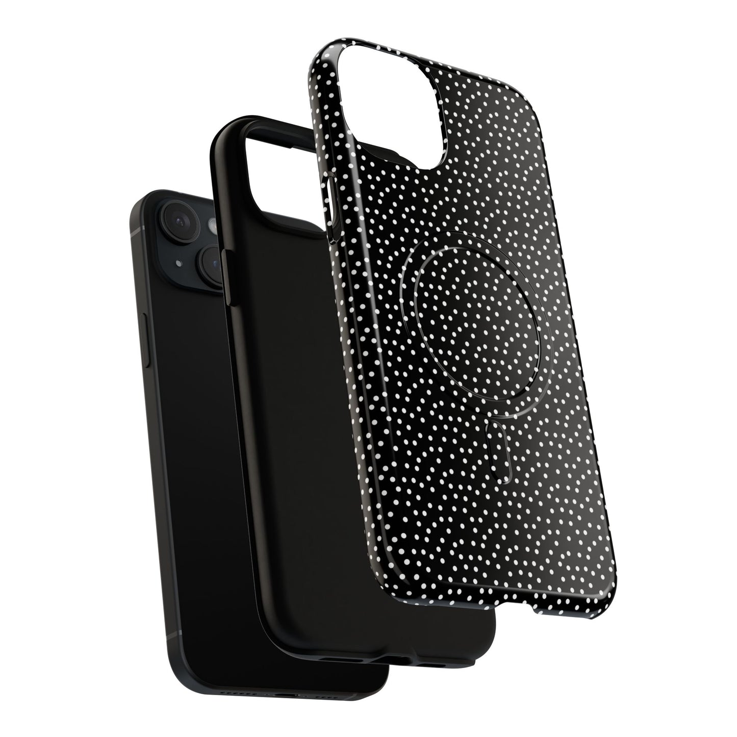 Small Polka Dot Tough iPhone Magnetic Case, Durable iPhone Accessories, Gifts for Tech Lovers, Modern Design.