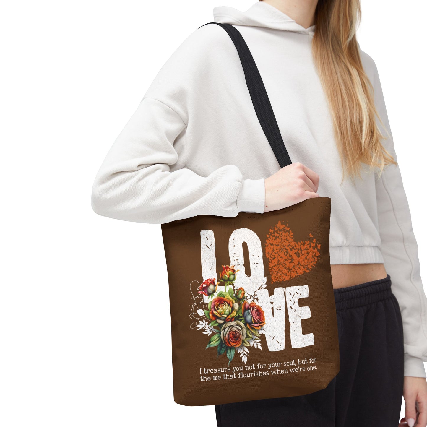 LOVE Always Brown Tote Bag.