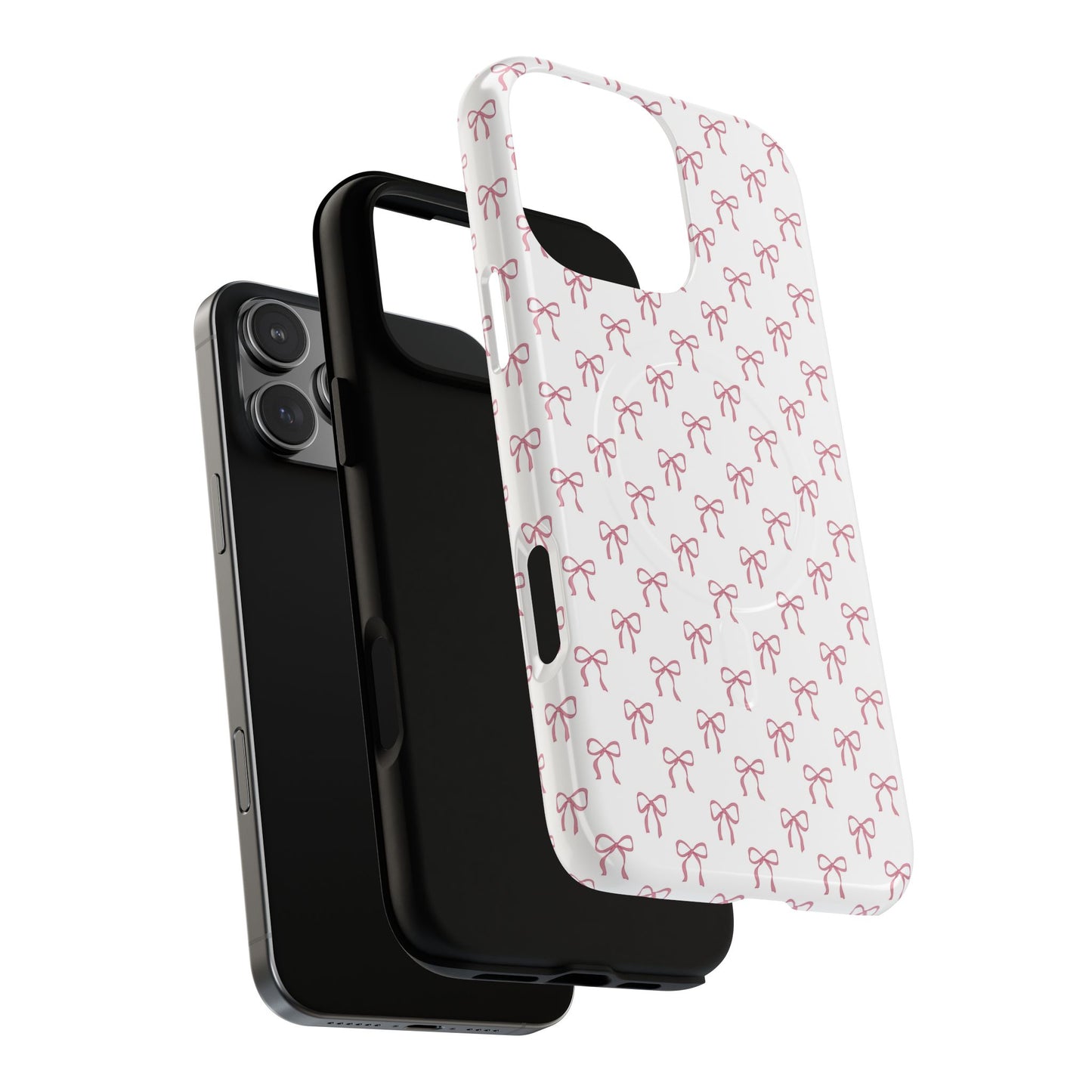 Blush Coquette Bow Bliss Magnetic iPhone Cases, Gift for Her, Cute iPhone Accessories, Fun Personalized Cases, Stylish Tech Gifts, Birthday Present