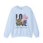 Love Always Gildan Crewneck Sweatshirt - Floral Design for Couples