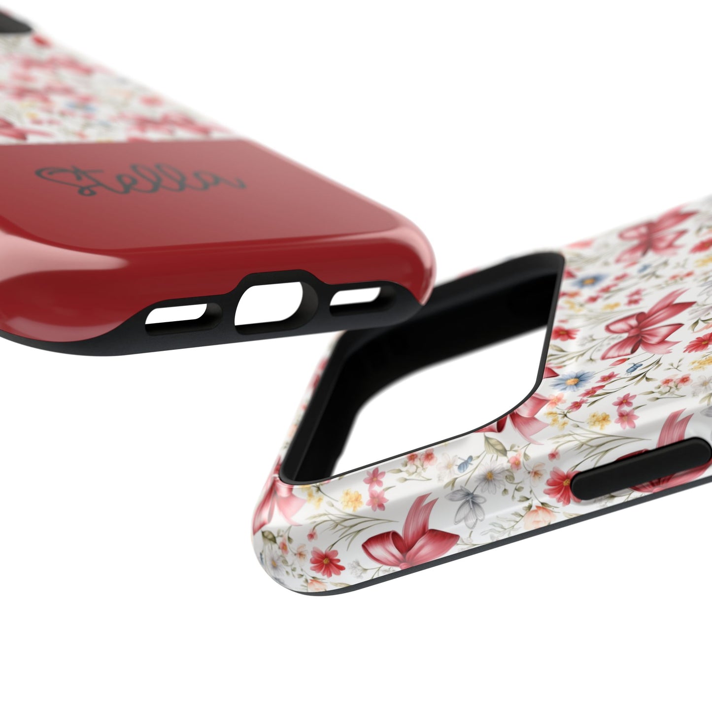 Personalized Rosette Coquette Floral Bow iPhone and Samsung Impact-Resistant Case — Custom Name Case