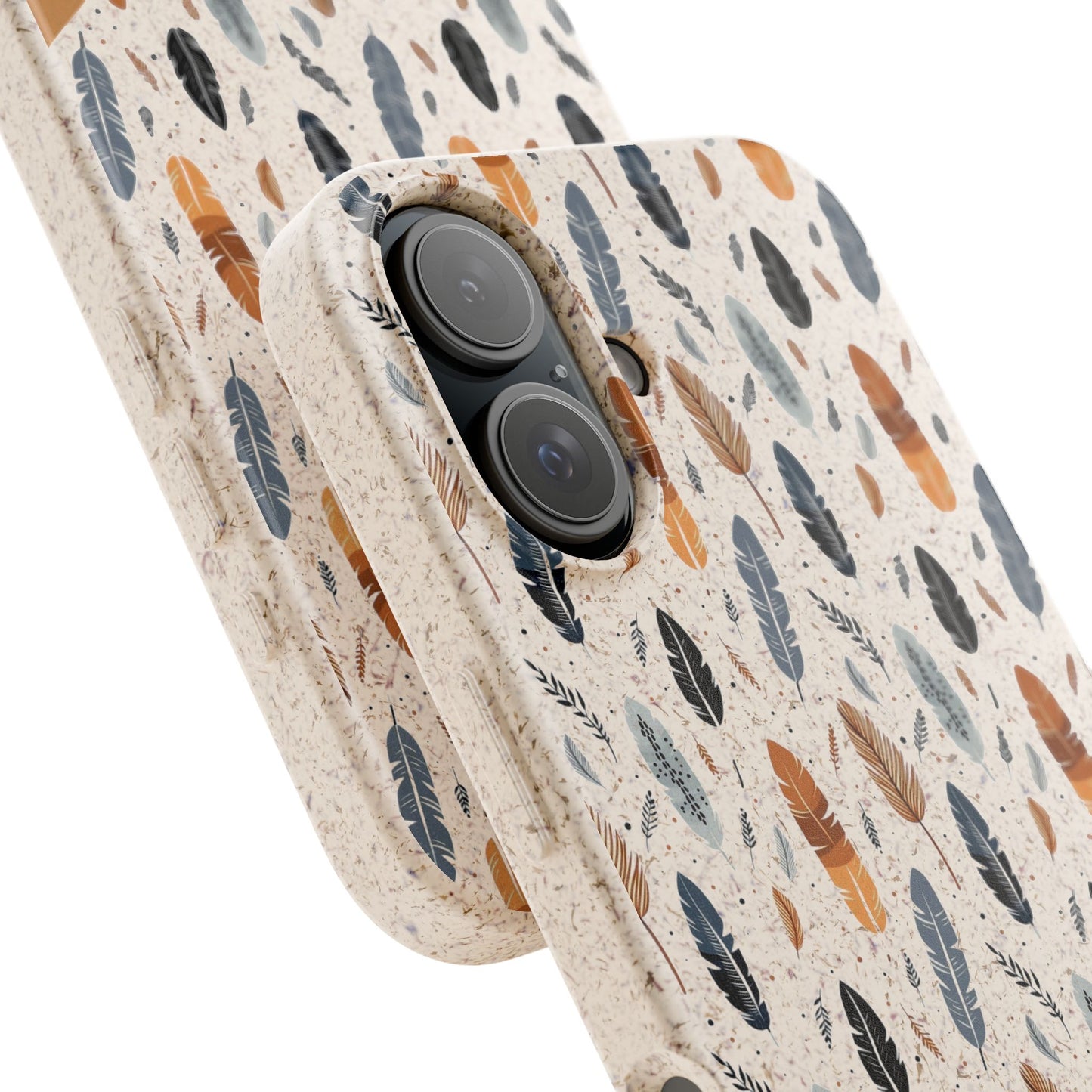 Personalized Whispering Feathers Samsung and iPhone Biodegradable Case, Custom Name Case.